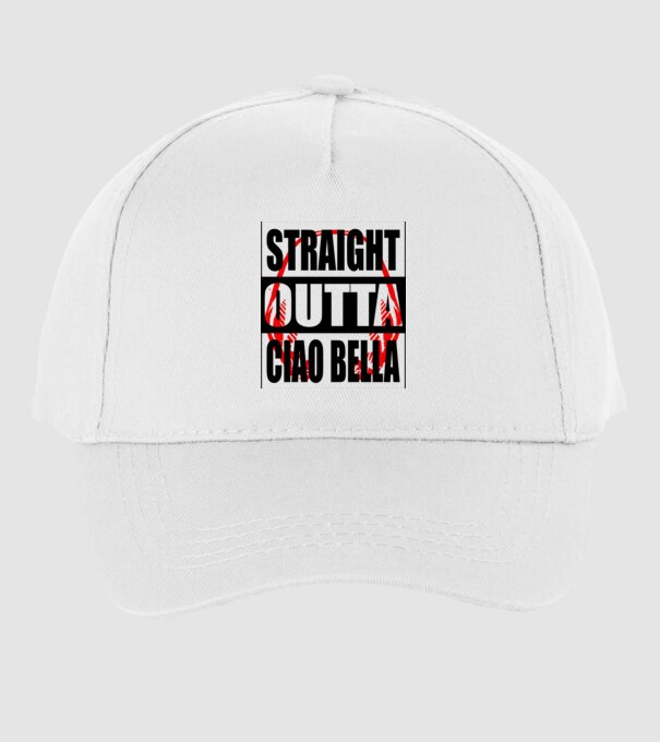 straight outta bella ciao model alb pe tricou