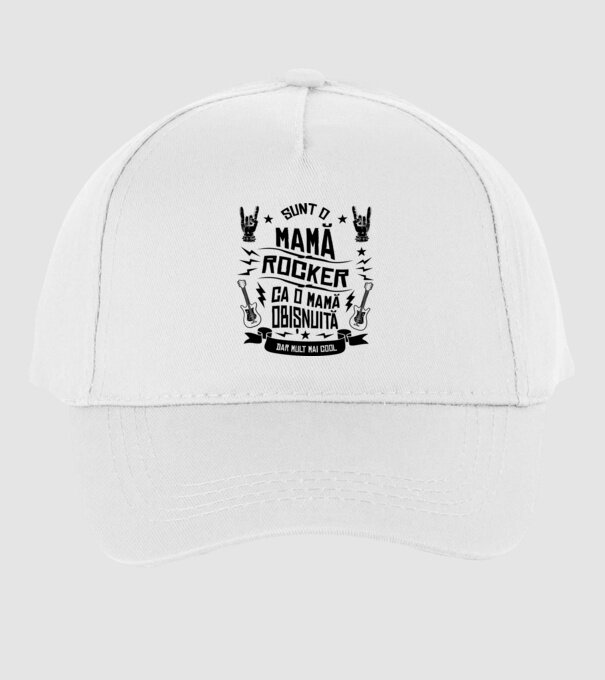 Sunt o mamă rocker, ca o mamă obișnuită, dar mult mai cool model alb pe tricou