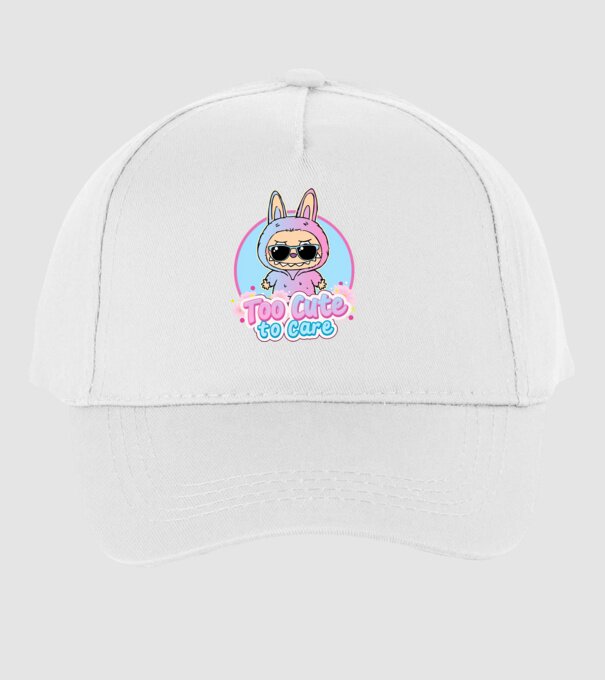 Too cute to care model alb pe tricou