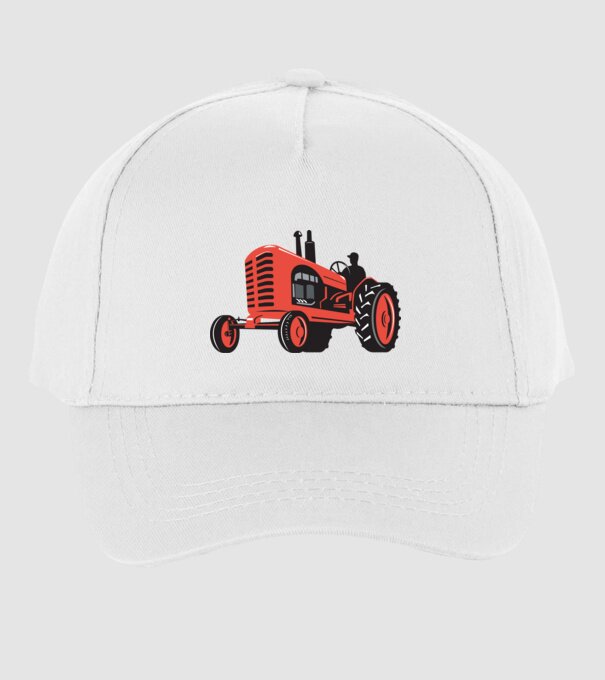 TRACTOR model alb pe tricou