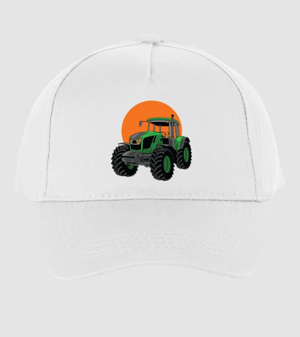 TRACTOR model alb pe tricou