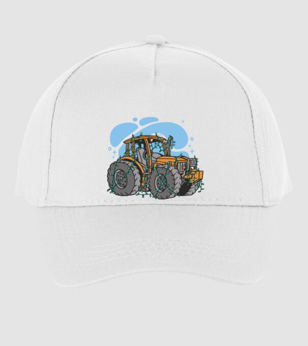 TRACTOR model alb pe tricou