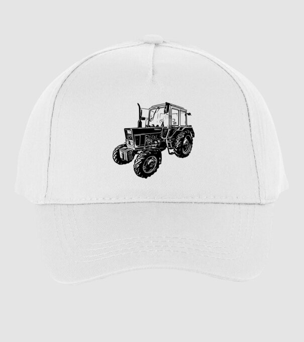 TRACTOR model alb pe tricou