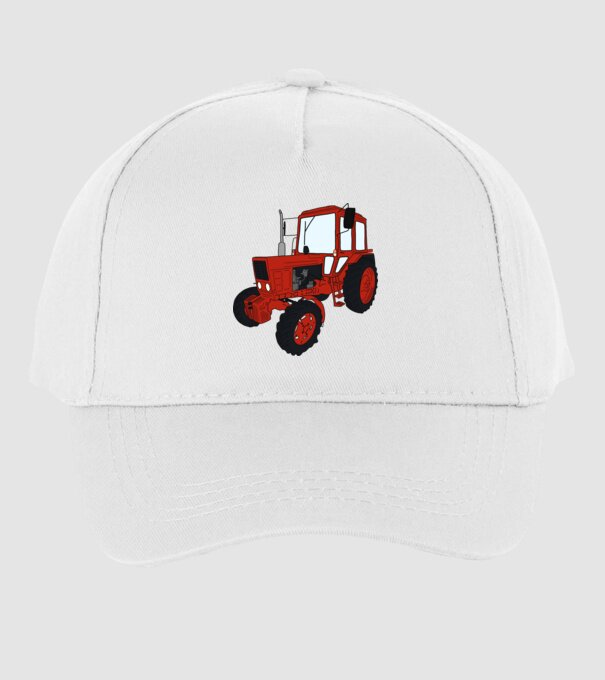 TRACTOR model alb pe tricou