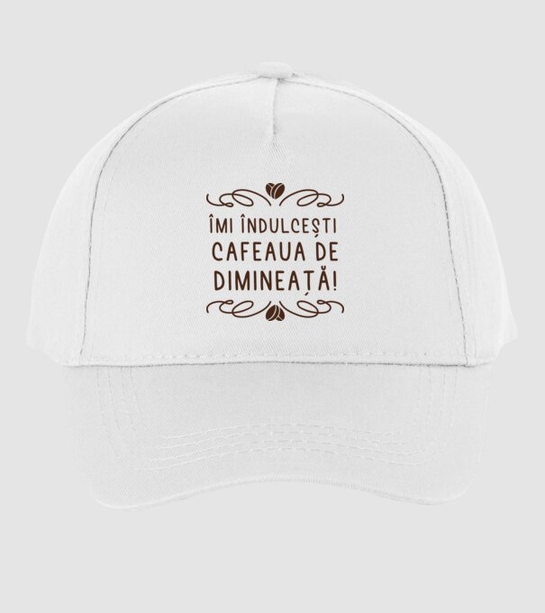 Valentine îmi îndulcești cafeaua de dimineață model alb pe tricou