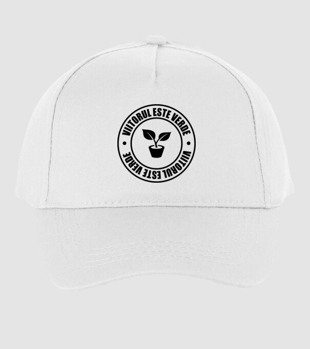 Viitorul este verde model alb pe tricou