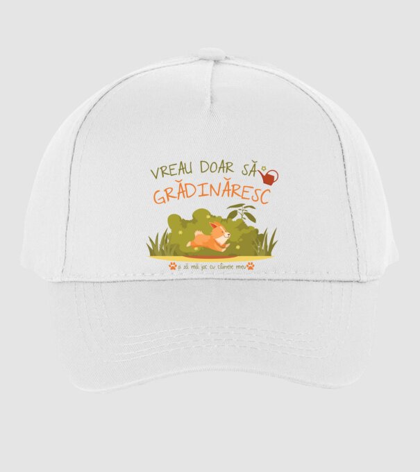 vreau doar să grădinăresc model alb pe tricou