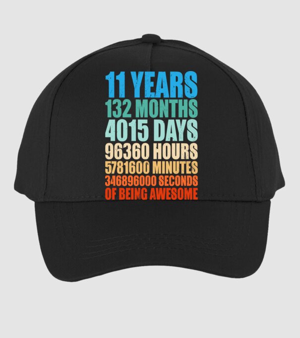 11 years of being awesome model negru pe tricou