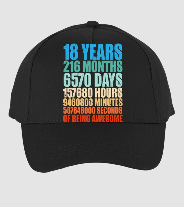 18 years of being awesome model negru pe tricou