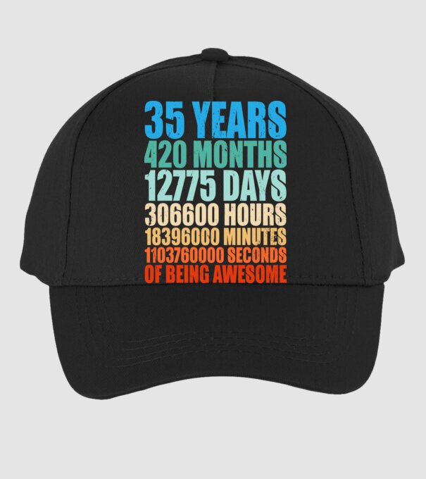 35 years of being awesome model negru pe tricou
