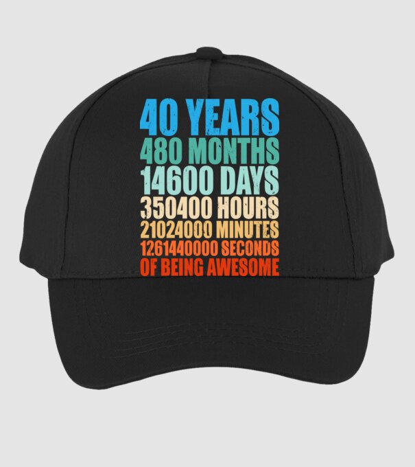 40 years of being awesome model negru pe tricou