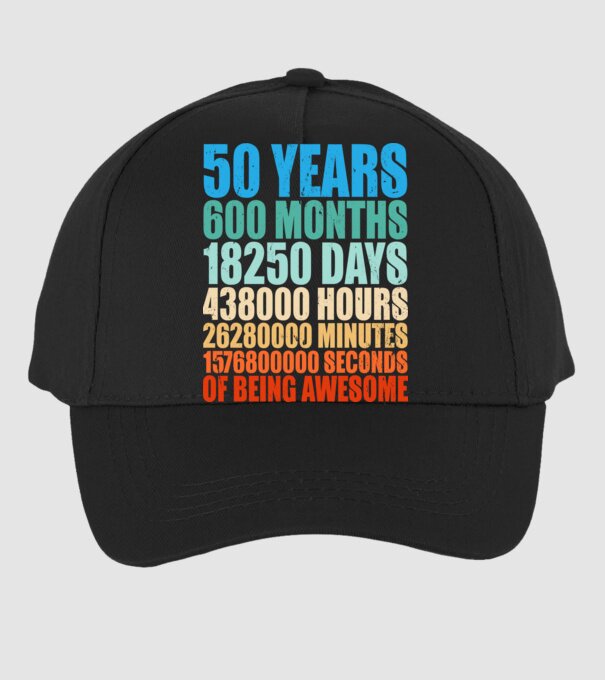 50 years of being awesome model negru pe tricou