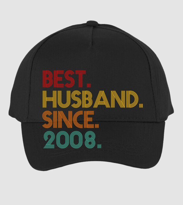 best husband since 2008 retro model negru pe tricou