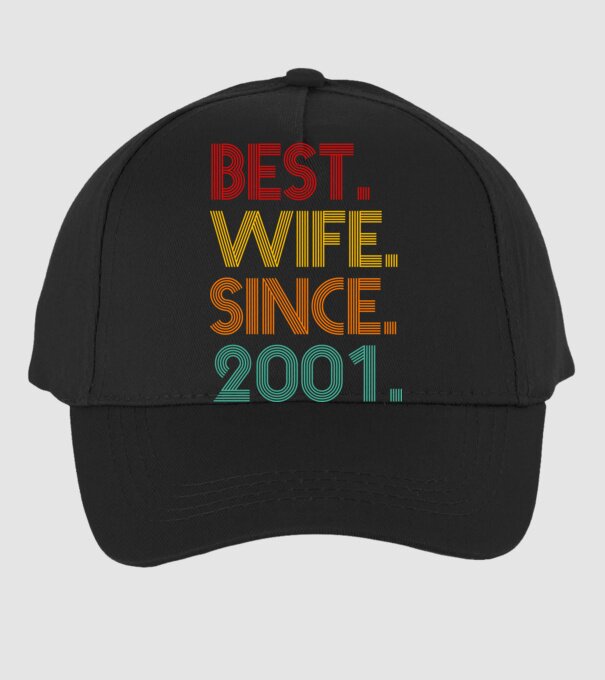 best wife since 2001 retro model negru pe tricou