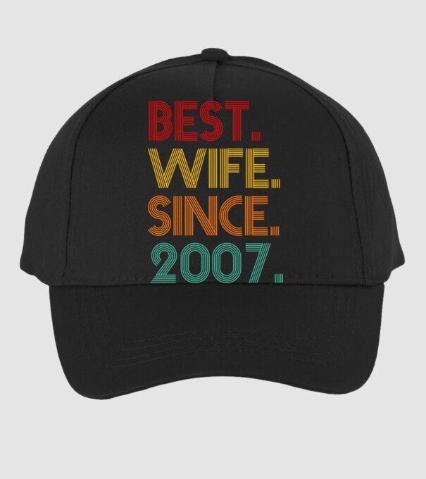 best wife since 2007 retro model negru pe tricou