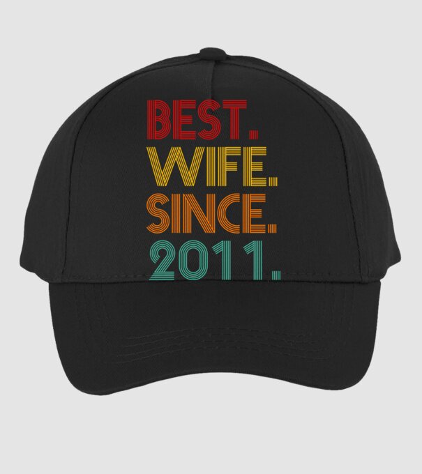 best wife since 2011 retro model negru pe tricou