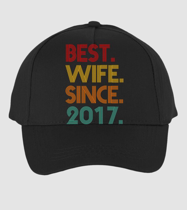 best wife since 2017 retro model negru pe tricou