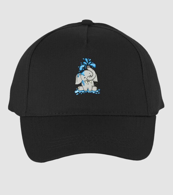 boldog elefánt model negru pe tricou