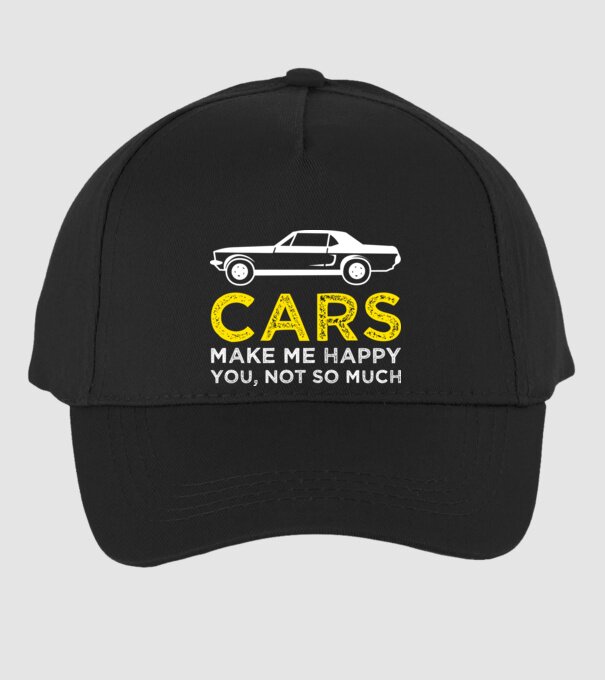 Cars make me happy you, not so much model negru pe tricou