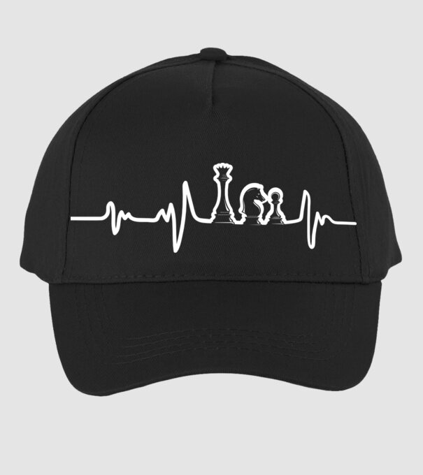 Chess heartbeat model negru pe tricou