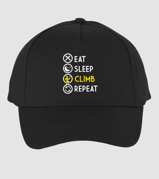 Eat sleep climb model negru pe tricou