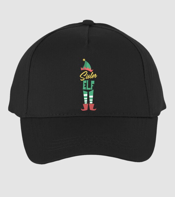 Elf family sister model negru pe tricou