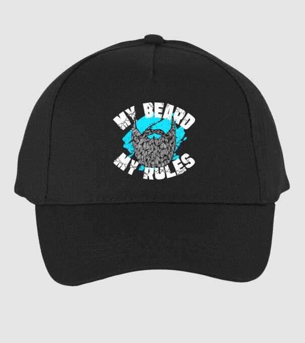 Barba mea, regulile mele (engleză) model negru pe tricou