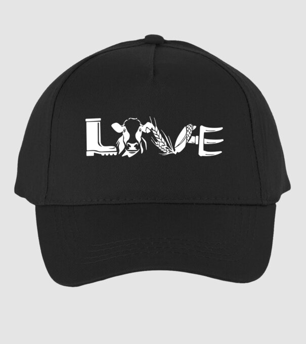 Farm love Cu tractor model negru pe tricou