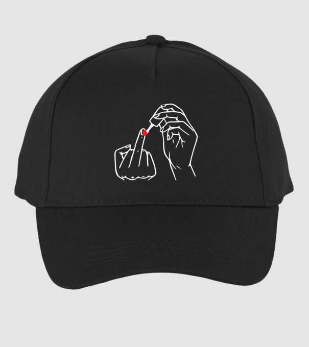 Nail polish Fuck U model negru pe tricou