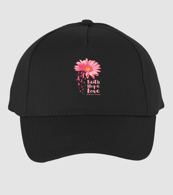 Gerbera faith hope love model negru pe tricou