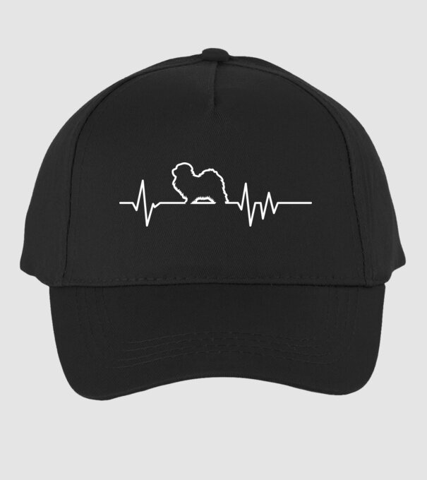 Heartbeat line Havanese model negru pe tricou
