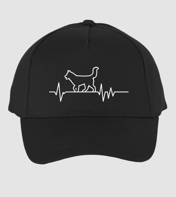 Heartbeat line Husky model negru pe tricou