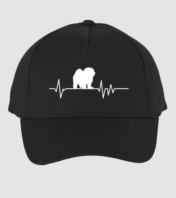 Heartbeat silueta Bolognese model negru pe tricou