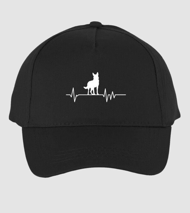 Heartbeat siluetă Ciobănesc german model negru pe tricou