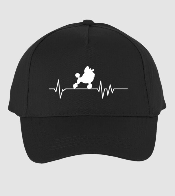 Heartbeat silueta Pudel model negru pe tricou