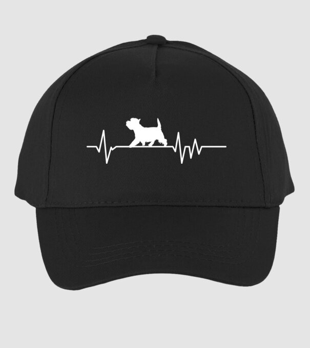 Heartbeat silueta Westie model negru pe tricou