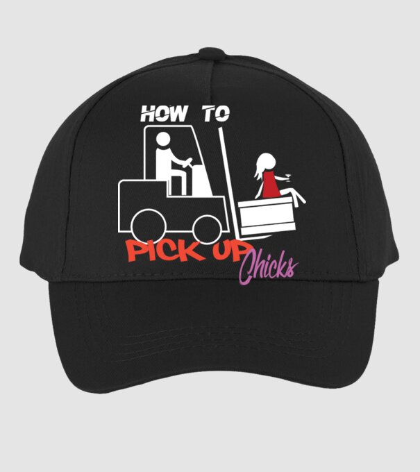 How to Pick up Chicks model negru pe tricou