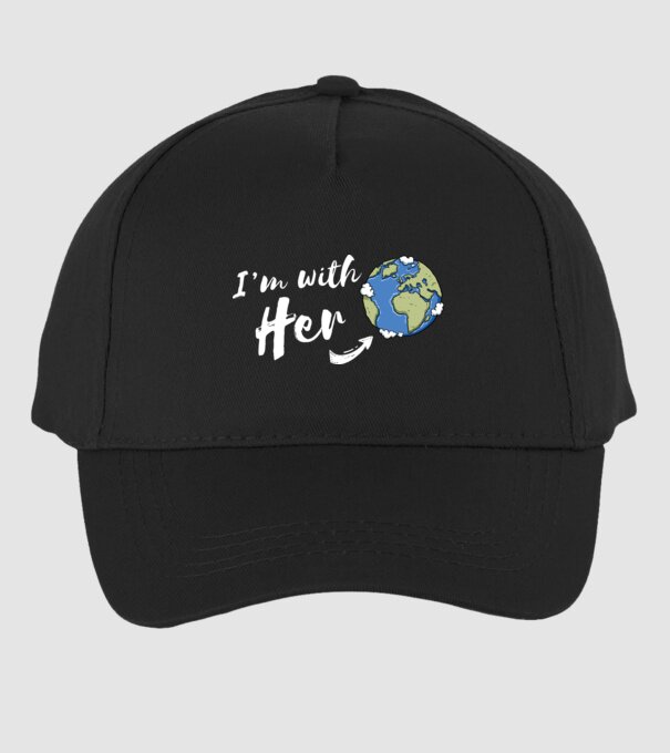 'i''m with her' model negru pe tricou