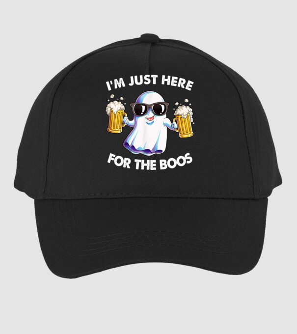 Im just here for the boos model negru pe tricou