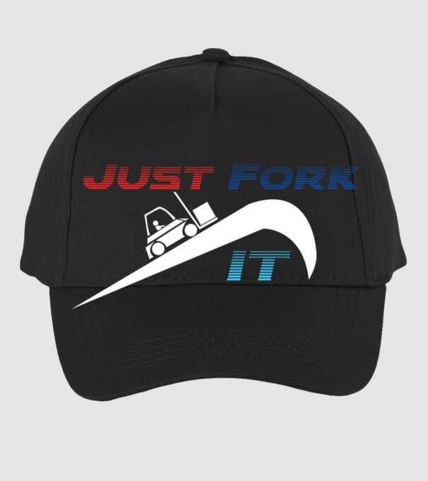 Just Fork It model negru pe tricou