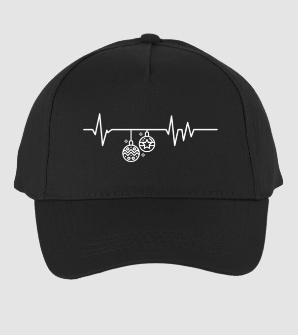 heartbeat Crăciun model negru pe tricou