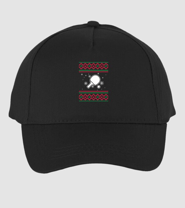 Model tricotat de Crăciun - tenis de masă model negru pe tricou