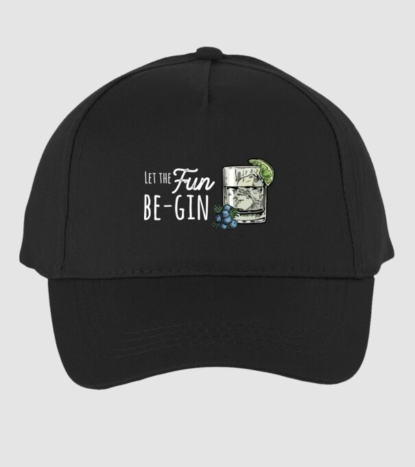 Let the fun be gin model negru pe tricou