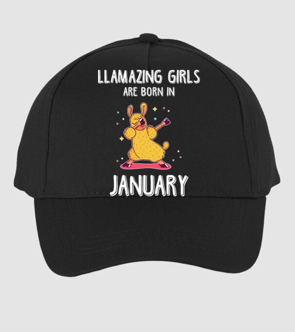 Llamazing girls are born in january model negru pe tricou
