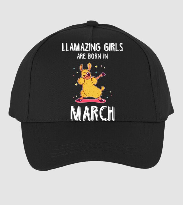 llamazing girls are born in march model negru pe tricou