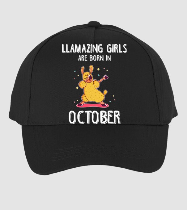 Llamazing girls are born in october model negru pe tricou