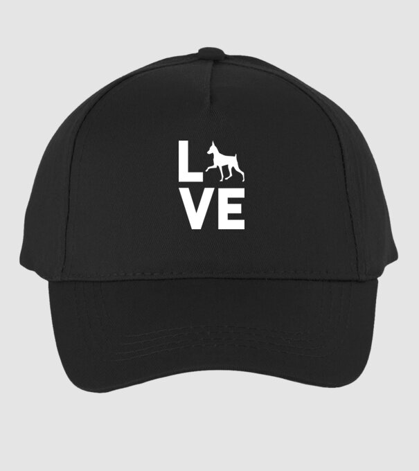 LOVE Pinscher model negru pe tricou