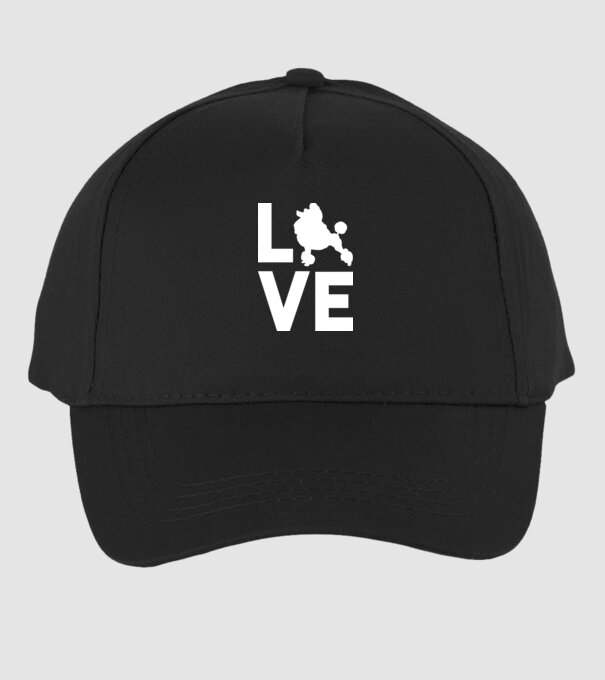 LOVE Pudel model negru pe tricou