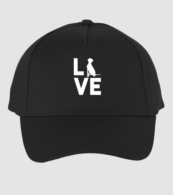 LOVE Vizsla model negru pe tricou