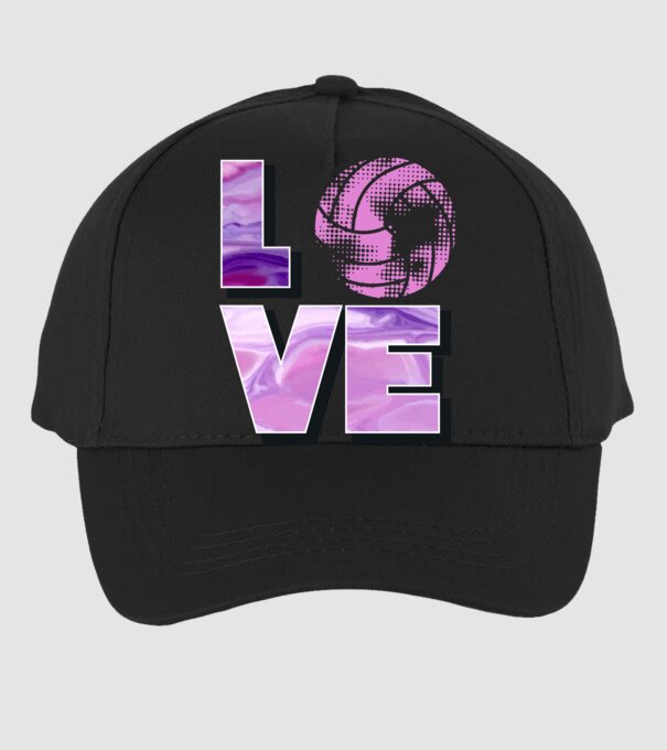 Love volleyball model negru pe tricou